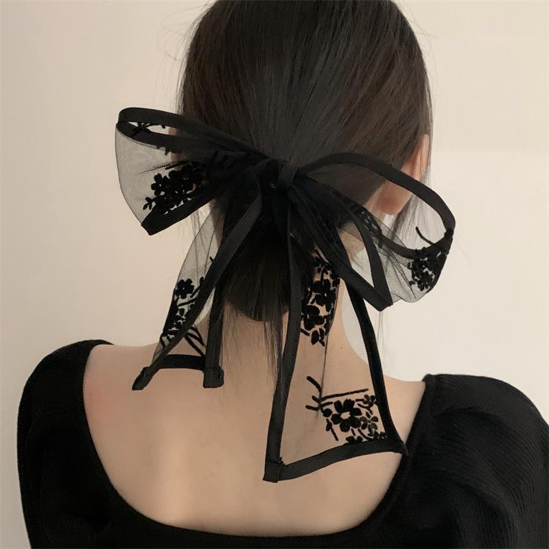 Fashion Lace Hair Band Women Neck Scarf Floral Print Headband Silk Bag Scarves Female Long Hairband Cute Neck Scarfs For Ladies