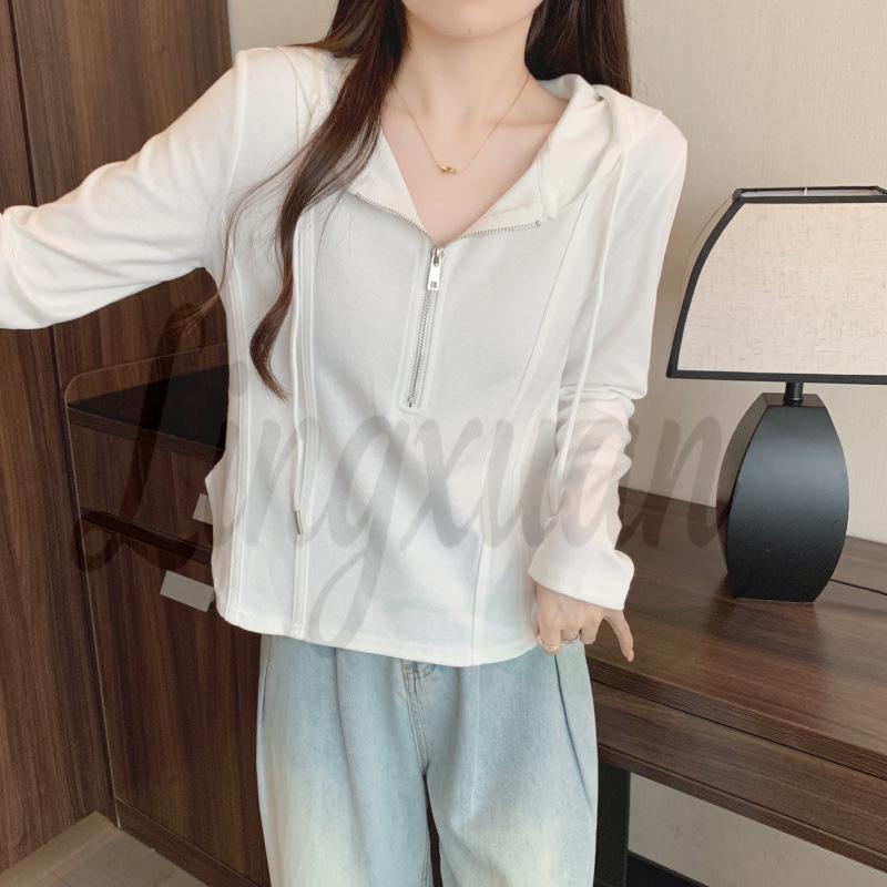 2026 Spring Slimming Plus Size Versatile Women's Hooded Casual College Sweatshirt