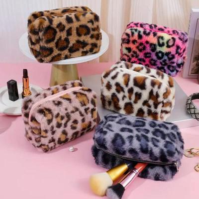 Leopardenmuster Make-up-Taschen für Damen Weiche Reise-Kosmetiktasche Organizer-Etui Damen Mädchen Make-up-Etui Notwendigkeiten Handtaschen-Etui