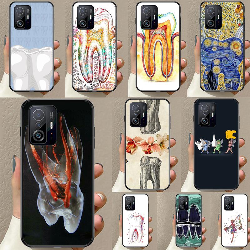 dentist tooth pattern Funda For POCO F5 F3 M5s C40 F4 GT X3 X4 X5 Pro Case For Xiaomi 12 13 Lite 11T 12T Pro 12X