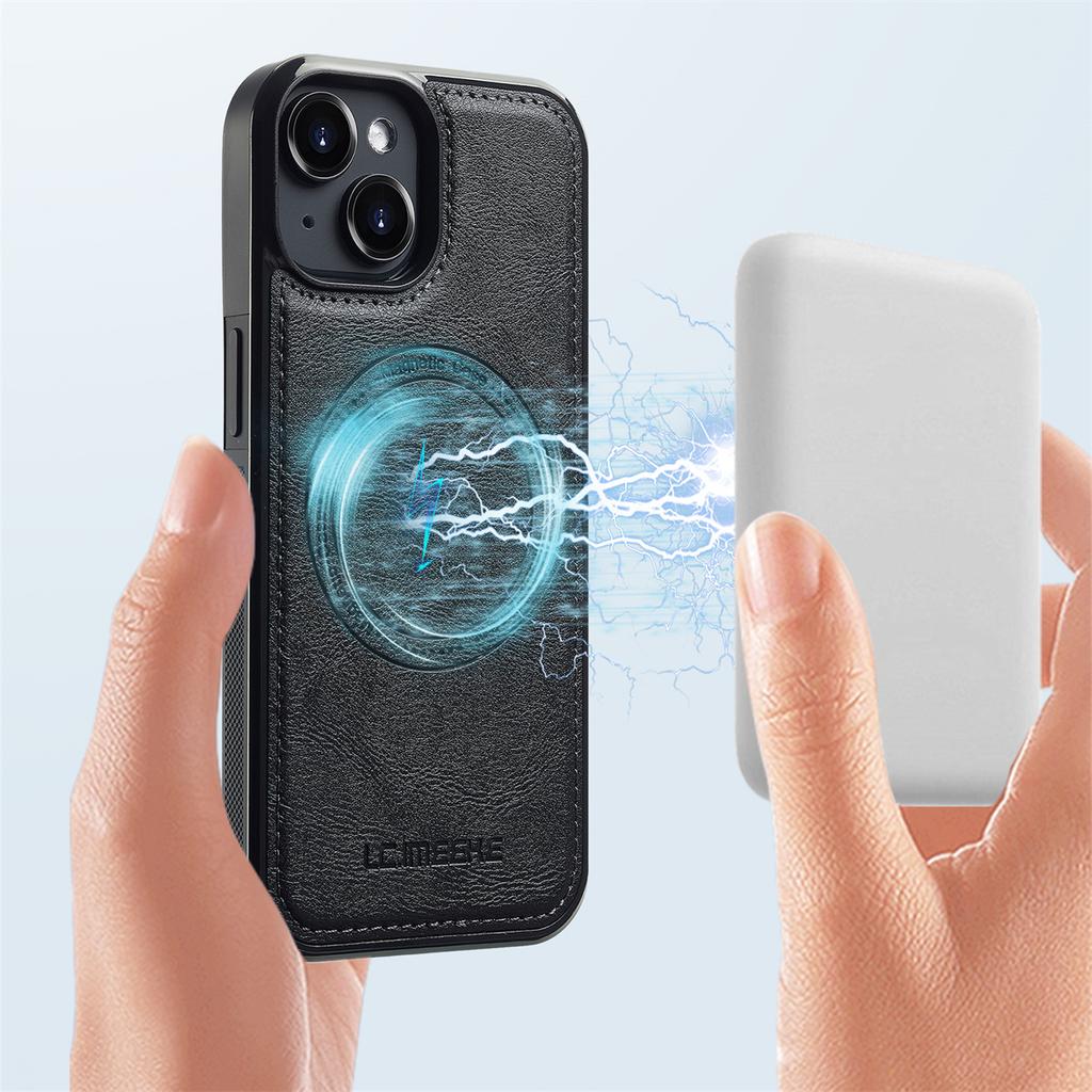 LC.IMEEKE For iPhone 13 mini Magnetic Case Compatible with MagSafe Leather TPU Back Cover