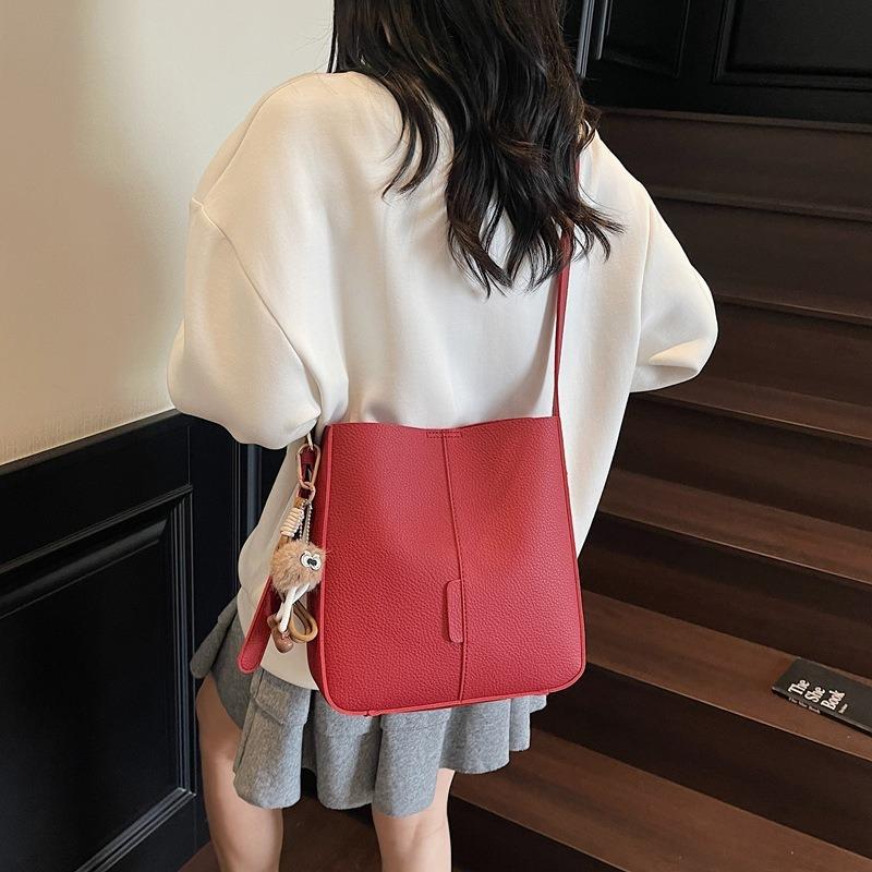 Premium Sense Niche Bag Women's New Versatile Shoulder Messenger Bag Simple Retro Child and Mother Bucket Bag