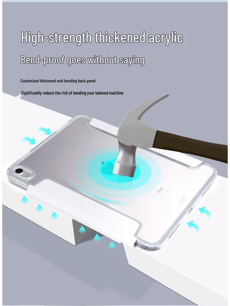 iPad Air 7 Protective Case with Pen Holder, Transparent Y-Fold, for Pro 11/12.9 & 10th Gen