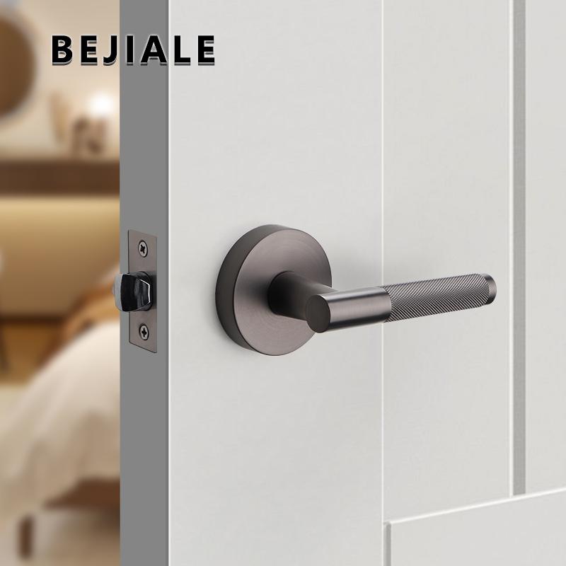 American Simple Black Bathroom Lock Bathroom Home Interior Bathroom Door Handle Wooden Door Lock Knurled Privacy Lock Thread Lock3