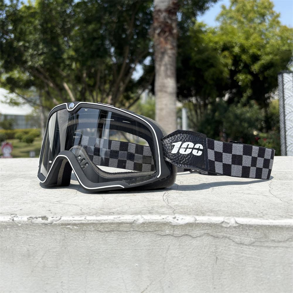 Retro Motorcycle Goggles Ski Glasses 100 Motocross Sunglasses Vintage Eyewear Helmet Cycling Racing Cafe Racer Chopper MTB ATV