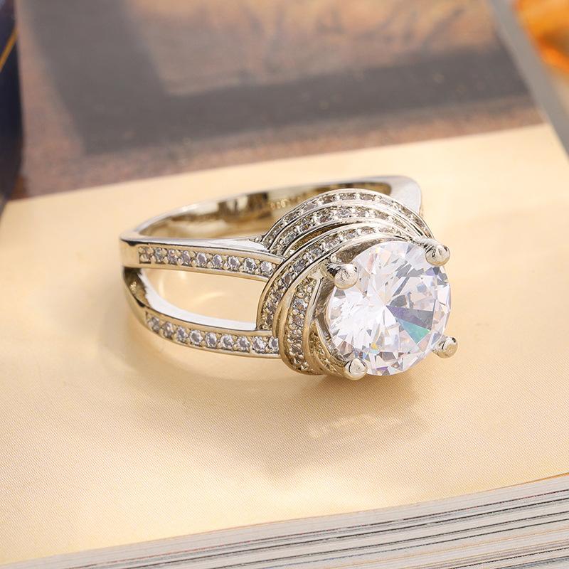Luxury White AAA Zircon Engagement Rings for Women  Sterling Silver Elegant Bride Wedding Accessories Gifts Trendy
