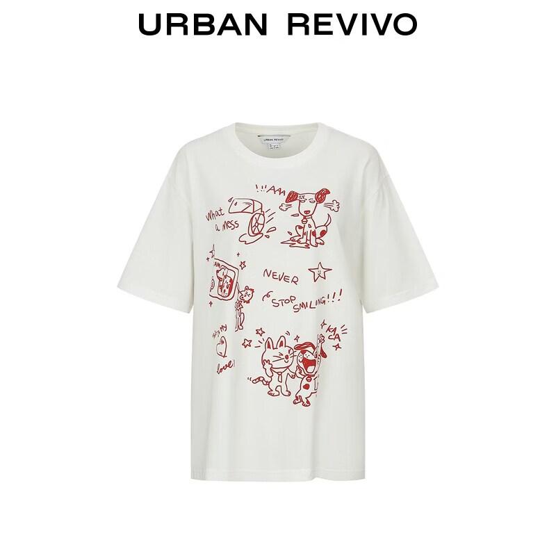 UR2026 Women's Hand-painted Print Short Sleeve T-Shirt