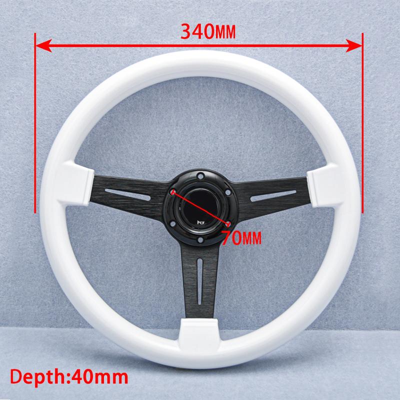 14inch 350mm JDM White ABS Steering Wheel Universal Racing Sports Steering Wheel Car Accessories