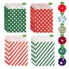 24Pcs with Stickers Christmas Gift Paper Bags Mixed Style Cookie Packaging Bag  Bakery