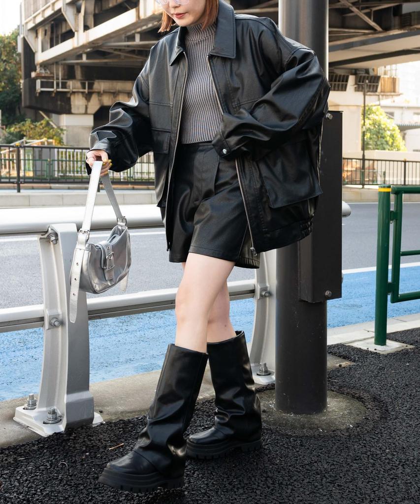 WEGO PU Faux Korean Size Black Women's Vintage-Like Shorts, Trousers, Bottoms, Leather, Style, Girly, Casual, Gift, Spring, Autumn, Winter, M,