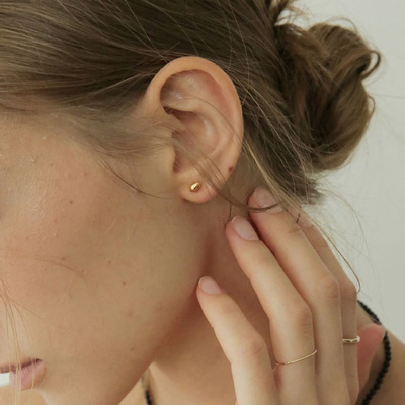 

modernlike 14k gold-filled silver oval ball earrings Yellow Gold