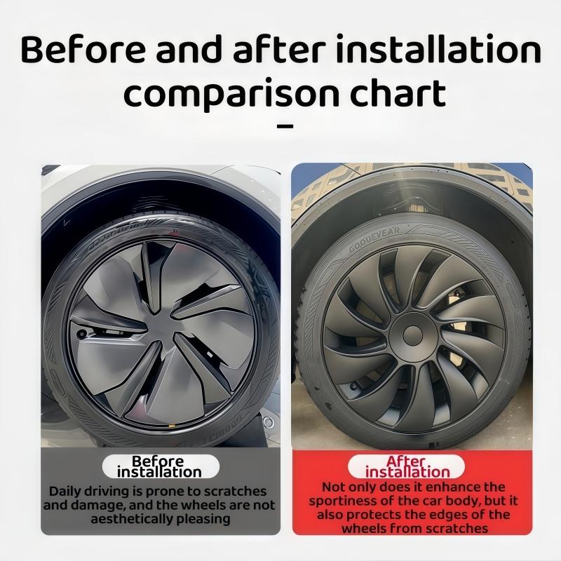 4PCS Hubcaps For Tesla Model Y Juniper 2025 19 Inch Performance Replacement Wheel Cover Automobile Hub Cap Full Rim Accessories
