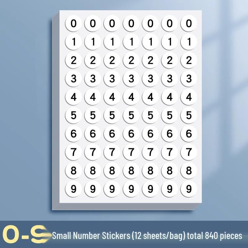 

Водонепроницаемые круглые наклейки с цифрами 0-200 - Белые цифровые этикетки для домашнего использования