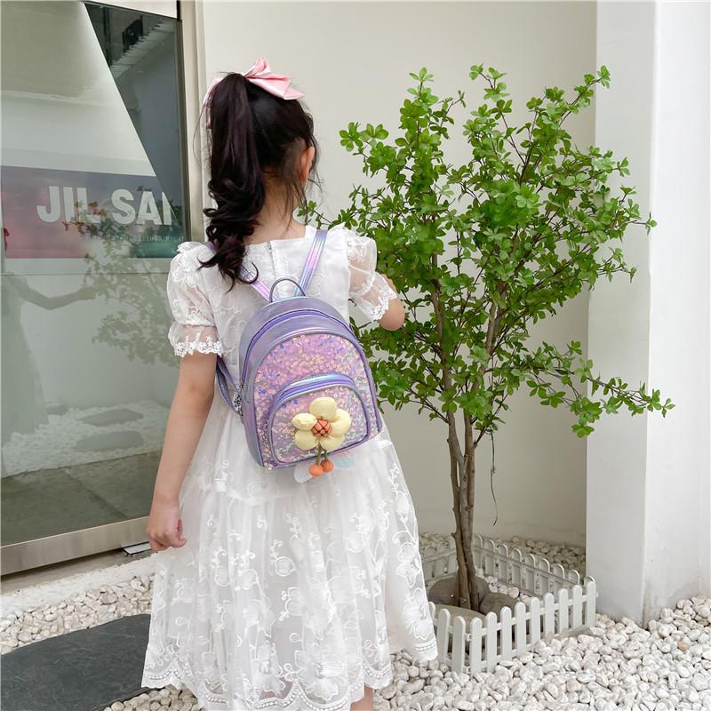 Cute Colorful Sequin Flower Girls Backpack For Kindergarten And Travel Activities