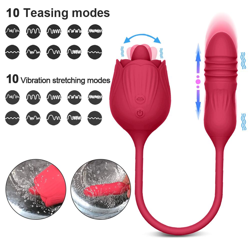 POMFW Rose Vibrator Clitoral Sucking Vibrator Rose Toys Vibrating Eggs Suction G-spot Vaginal Anal Stimulator Breast Nipple Massager