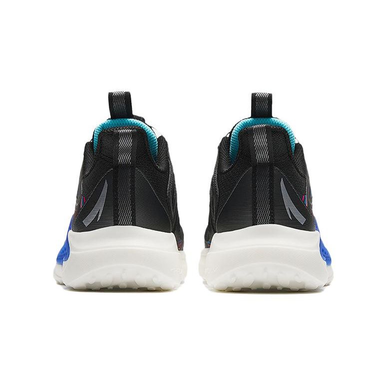 Anta Kids Knob Shock Absorbing Wear Resistant Low Top Running Shoes Kids Running Shoes Black Blue A312425514-2
