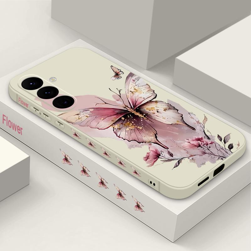 Butterfly Lanyard Case For Samsung Galaxy S24 S25 Ultra S23 S22 Ultra S21 S20 FE A14 A34 A15 A35 A52 A53 A54 A55 5G A16 A36 A56 Cover
