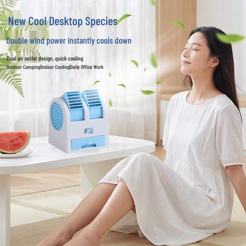 Portable USB Desktop Fan: Silent, Compact, and Rechargeable for Office, Dorm, or Student Use