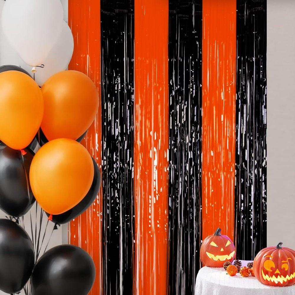 Hanging Halloween Party Backdrop Easy To Install Streamers Curtains  Outdoor