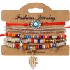 Bohemian bracelet creative tassel multi-layer beaded bracelet