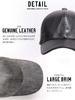 DEGNER Leather Cap/DEGNER Leather Cap Hat Unisex Gray CP-18