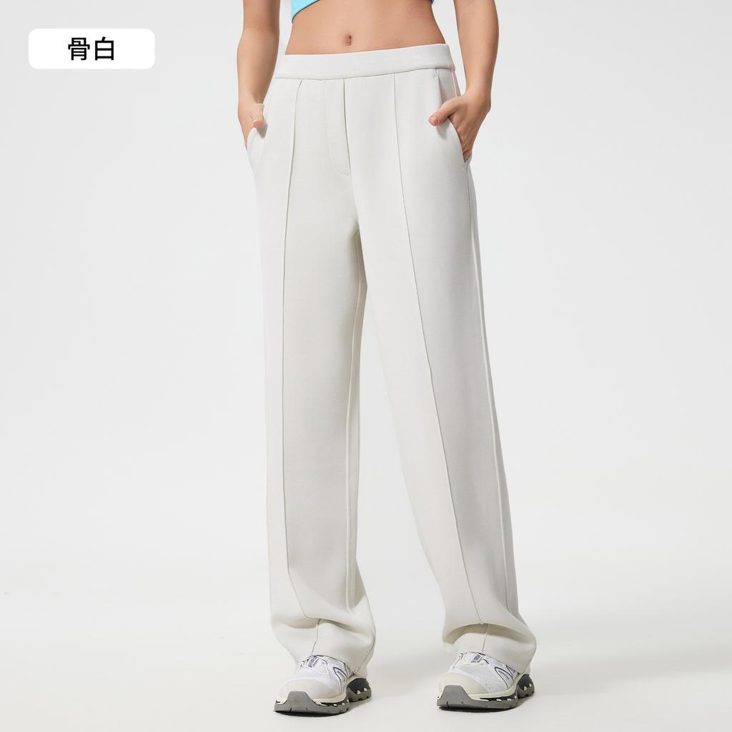 New mid-waist casual trousers women's loose drape and thin straight-leg trousers fashionable versatile sports wide-leg trousers