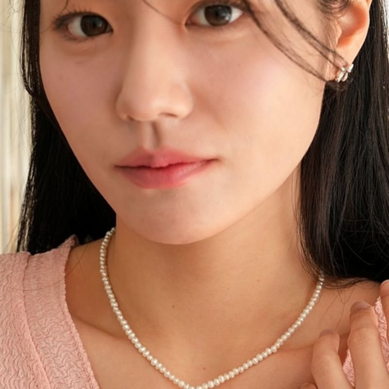 BELLOOGGI Heart Ribbon Pearl Necklace
