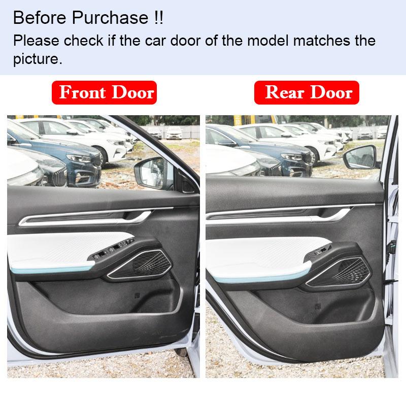 4PCS Carbon Fiber Texture Car Door Protector Mat Anti-Dirty Anti-Collision Stickers For GEELY Emgrand - 2024 Accessories