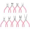 Cute Pink Color Handle Anti-slip Splicing and Fixing Jewelry Pliers Tools & Equipment Kit for DIY Jewelery Making Needlework