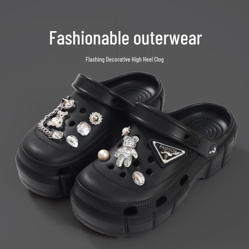 Women's Thick-Soled EVA Clog Shoes - New Style Non-Slip Two-Wear Beach Sandals & Slippers.