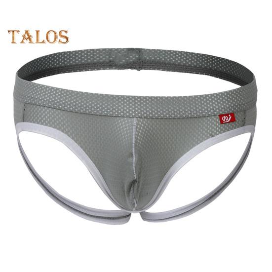Men Briefs Low-rise U-Convex Patchwork Color Thong Breathable Mesh Hip Lifting Fine Stitching Underwear