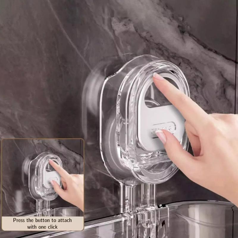 No-Drill Bathroom Suction Storage Box Large Capacity & Strong Load-Bearing Multi-Functional Suction Cup Wall-Mounted Shelf Rack