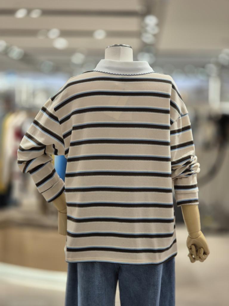 Recovea Girl Embroidered Stripe T-Shirt LG31F4LT515X