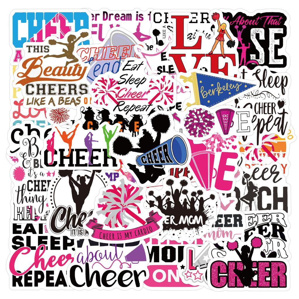 60 Cheer Cheerleading Graffiti Stickers Waterproof Suitcase Laptop Scooter Water Cup Stickers