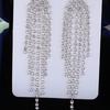Elegant European & American Diamond Tassel Earrings - Korean Style for Evening Parties and Brides