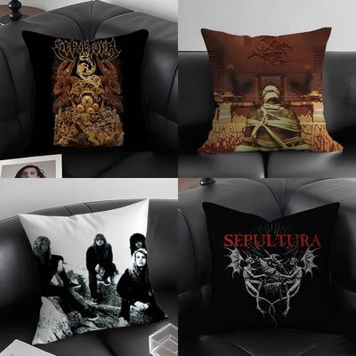 S-Sepulturas Rockband Kissenbezug Plüschstoff Weich Kissenbezug Doppelseitiger Druck Kissenbezug Haushaltsgeschenke