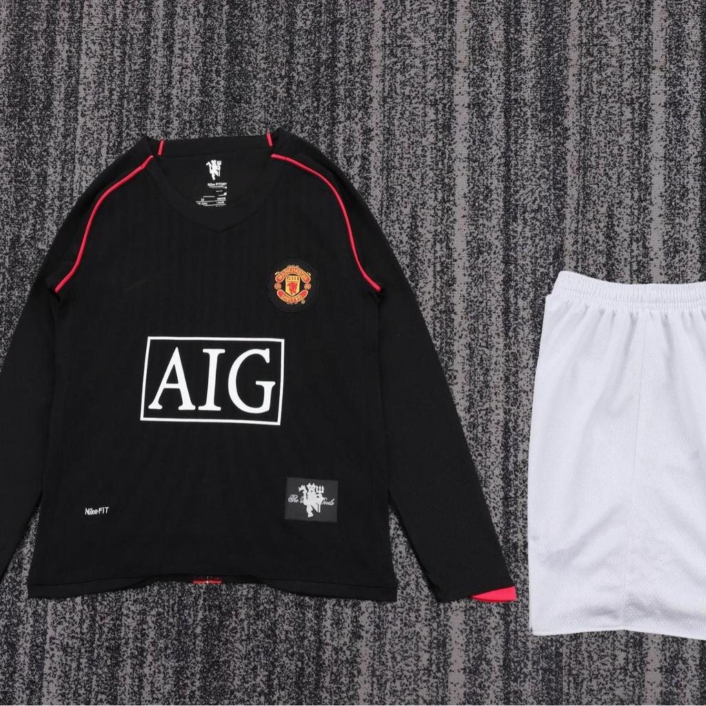 Kinder Vintage Langarm Fußballtrikot: Brasilien, Manchester United, Real Madrid & Barcelona Designs
