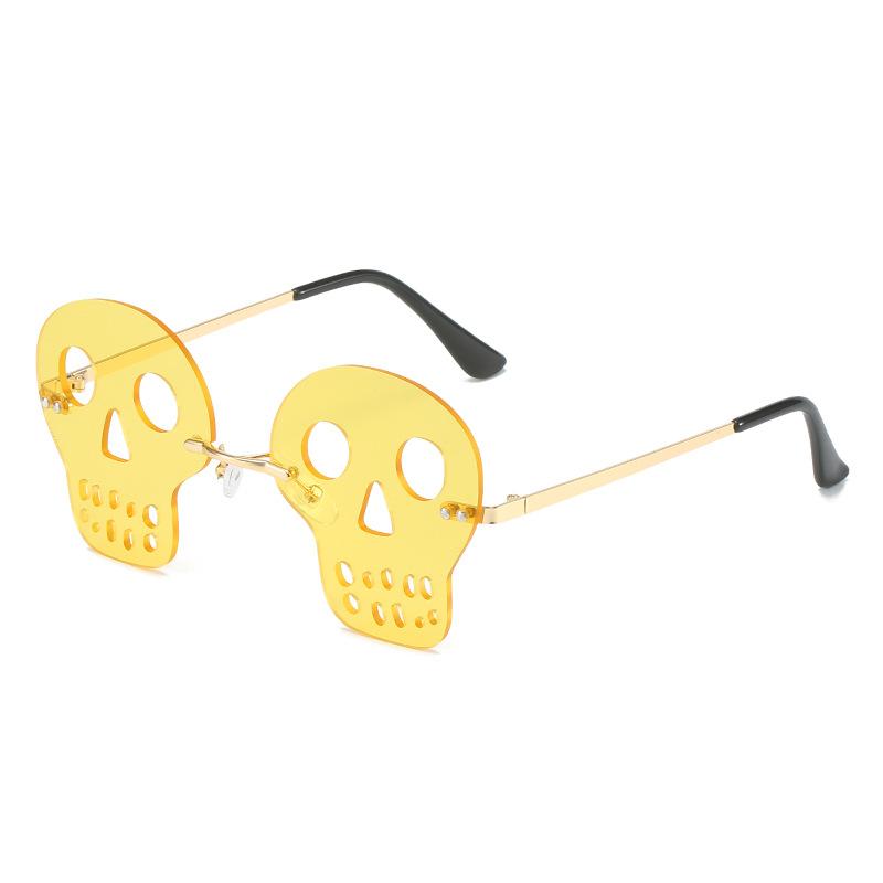 Halloween Frameless Skull Funny Sunglasses Party Prom Men'S And Women'S Sunglasses Hip Hop Glasses