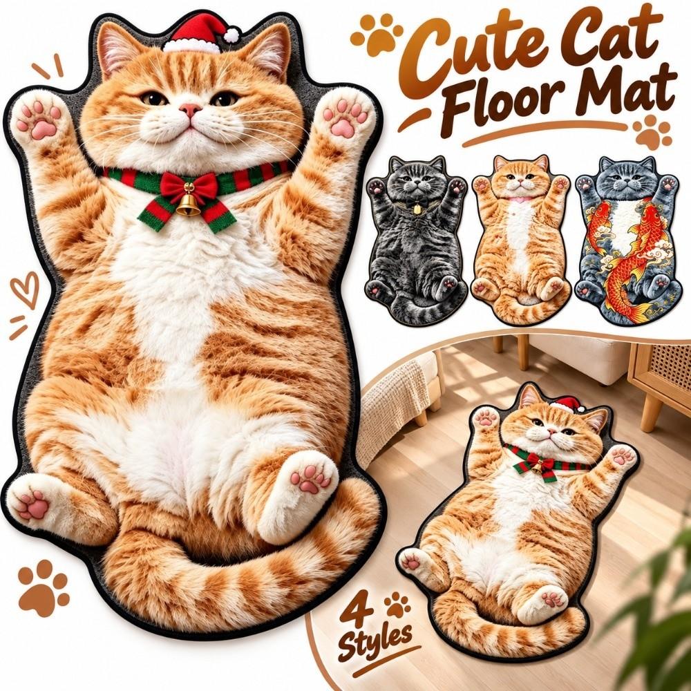 Non-Slip Home Decor Carpet Diatom Mud Cartoon Carpet Cute Cat-Shaped Area Rug  Living Rooms