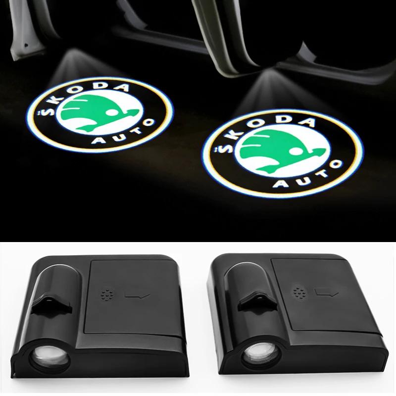 2025 New new Door projection light, door induction light, decorative light For Skoda Octavia Fabia Kamiq Kapoq Kodiaq Rapid SCAL