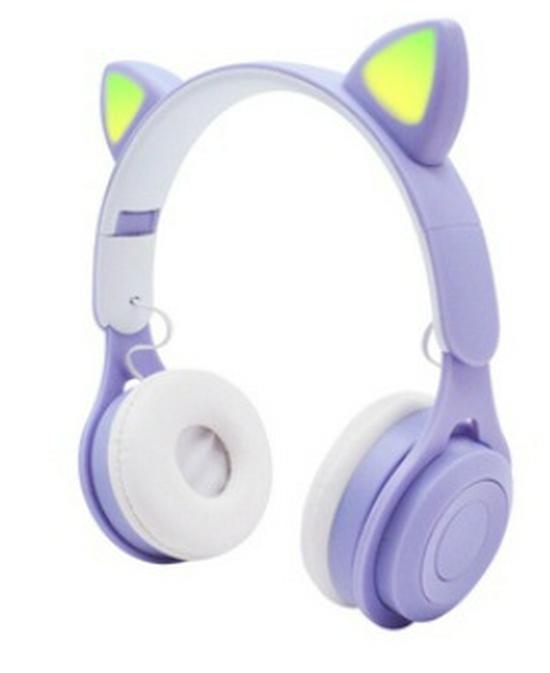 

Гарнитура Bluetooth с кошачьими ушками Y08M Luminous - Милый трансграничный модный стиль фиолетовый/белый