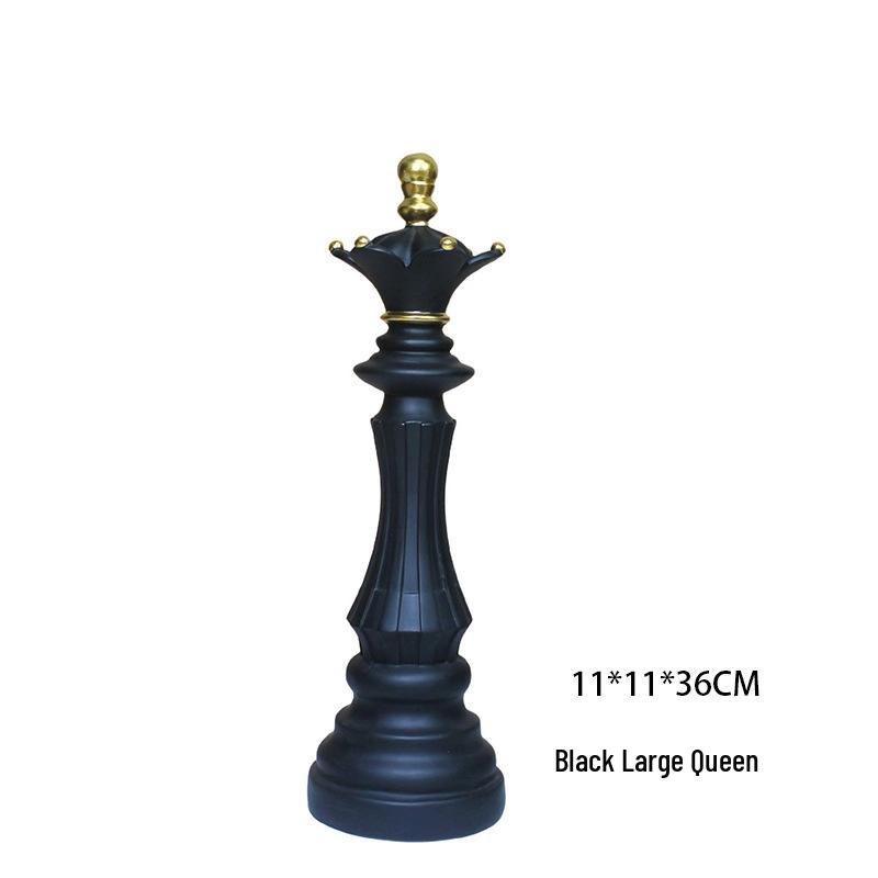 Nordic International Chess Ornament Set - King, Knight, Queen Resin Crafts Collection