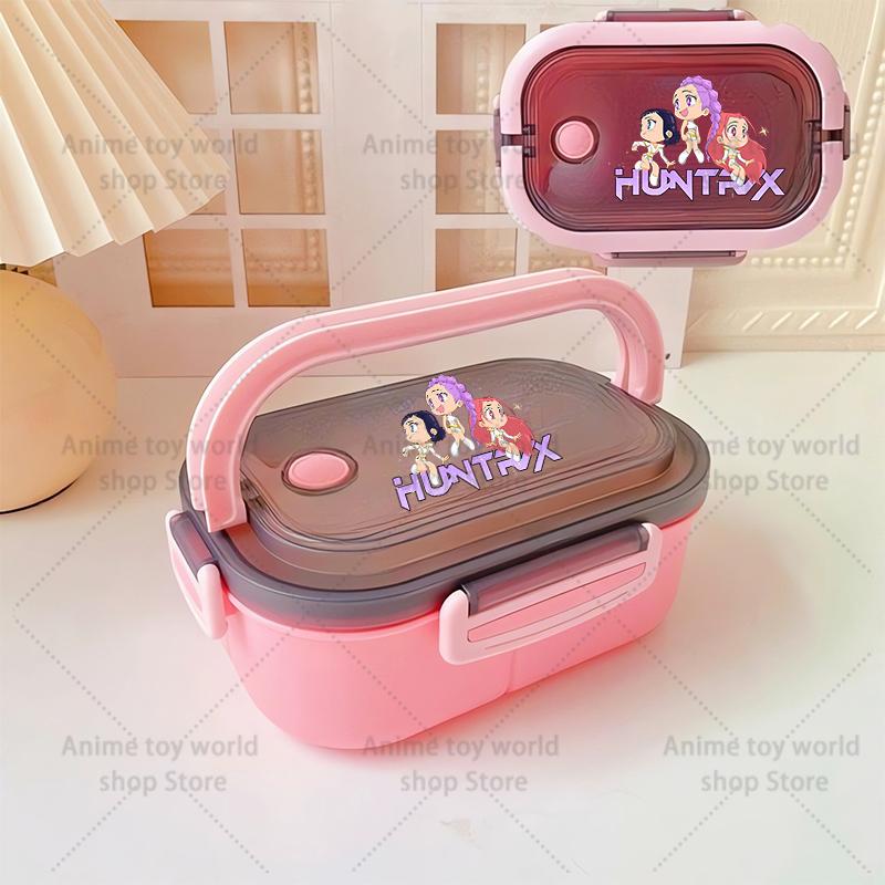 KPop Demon Hunters Portable Bento Lunch Boxs Girl Boy Compartment Fruit Food Boxs Microwave Lunch Box Picnic Fresh Box Gift