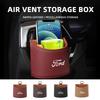 AKP1 Car Air Vent Storage Box Nappa Leather Auto Vent Mount Organizer For Ford Escape Ecosport Fusion Explorer Expedition Taurus