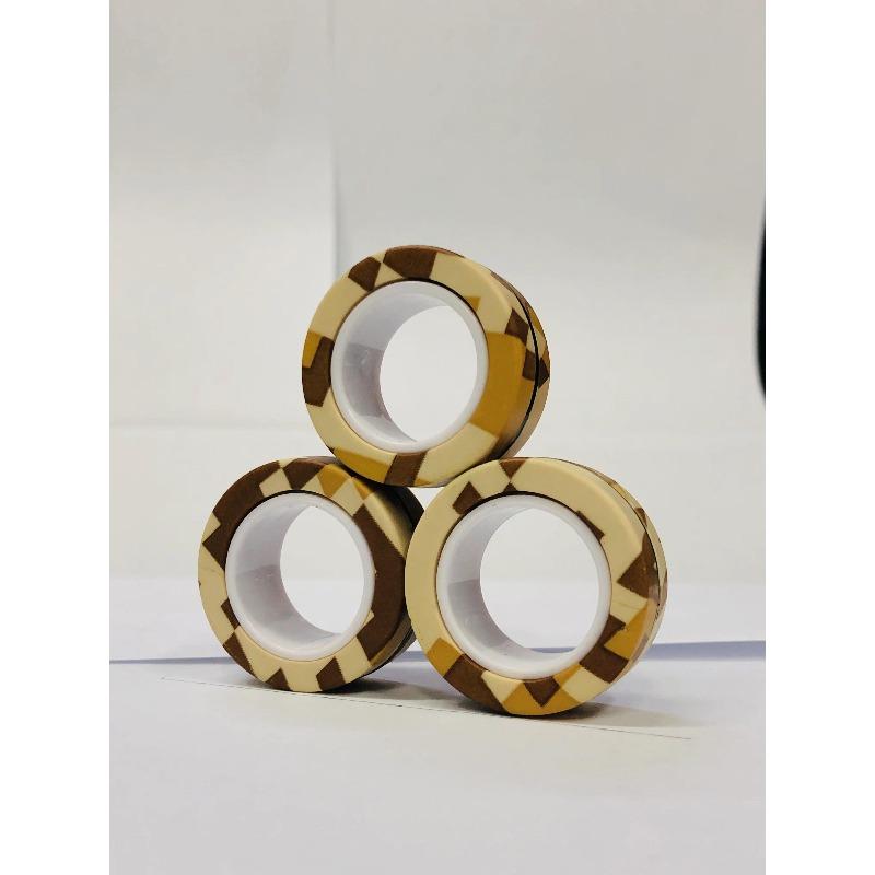 3pcs Anillos Magnéticos para Dedos Coloridos Set de Juguetes Fidget Imanes para Adultos Anillos Giratorios para Aliviar el Estrés Alivio de la Ansiedad Terapia