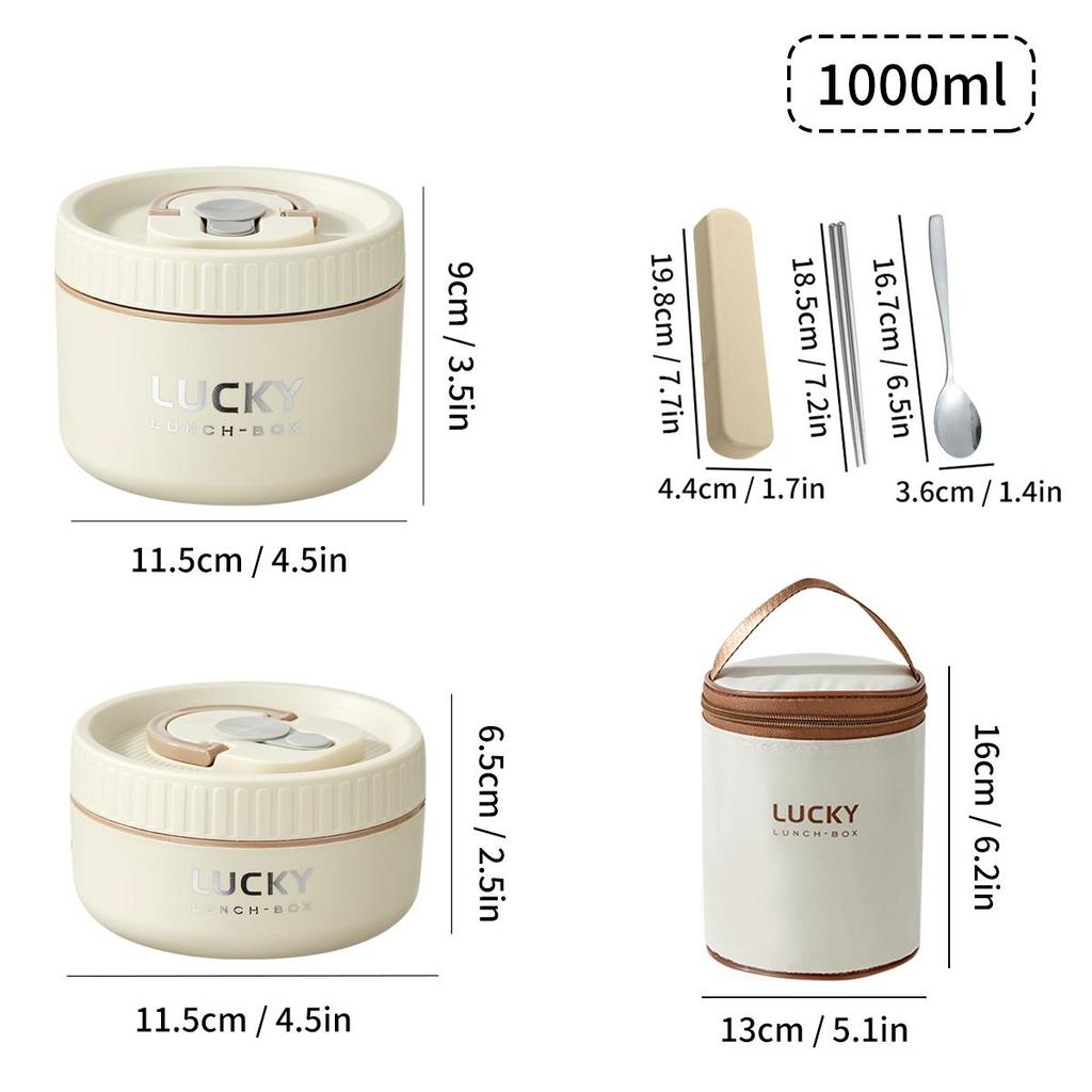 18/8 Stainless Steel Thermal Food Container Bento Lunch Box Set, Portable Keep Warm Lunch Container With Insulated Bag