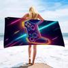1pc Colorful Game Controller Pattern Microfiber Beach Towel | Ultra-Soft Polyester, Lightweight and Absorbent, Ideal for Yoga