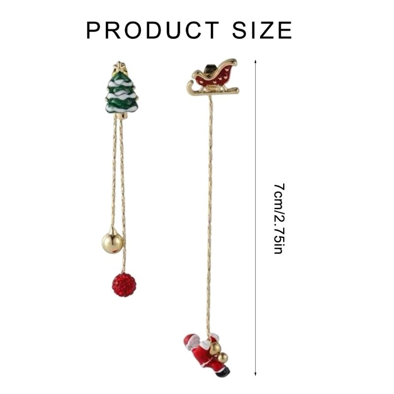 Asymmetric Snowflake Christmas Boot Hat Drop Earrings Long Tassels Earring for Women Ear Rings Party Accessories