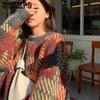 WTEMPO Weiche Damen Herbst- und Winter- Neue Karomuster Retro Y2K Lockere Lässige High-End Temperamentvolle Pullover