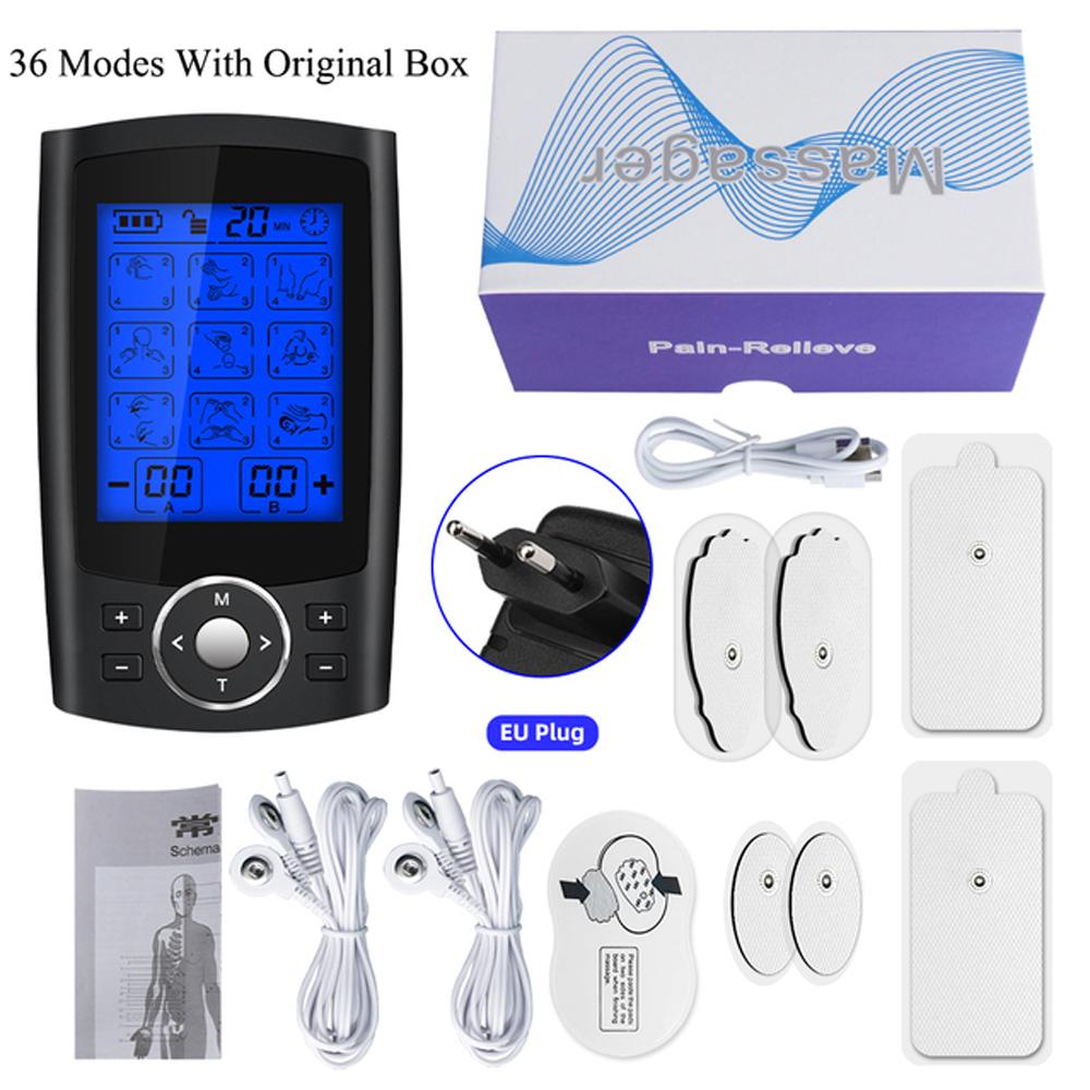 36Mode TENS Electric Muscle Stimulator EMS Body Massager Digital Therapy Acupuncture Pulse Meridians Slimming Machine Relaxation